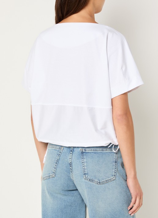 OPUS Sarzi T-shirt met strikdetail - achterkant wit