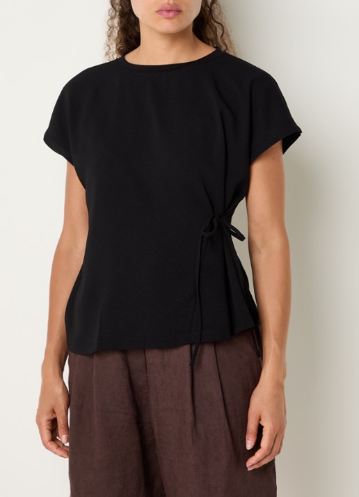 OPUS Sifem top van jersey met strikdetail