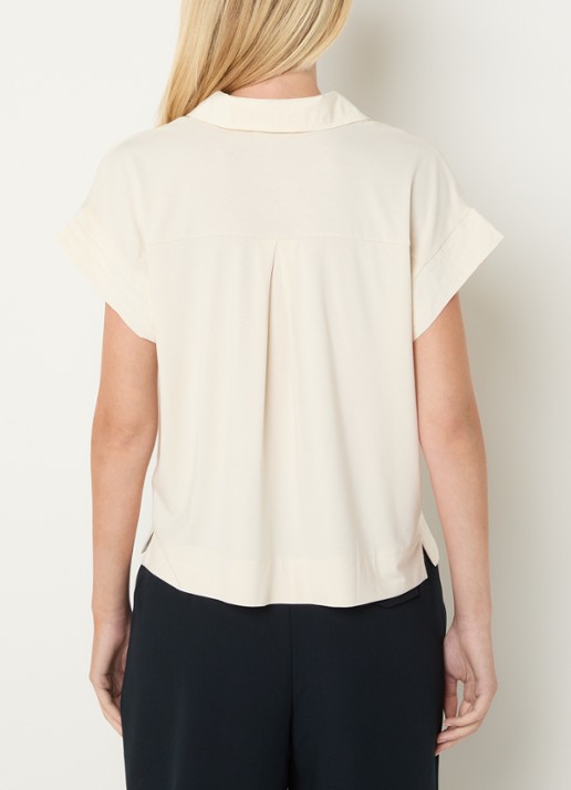 OPUS Siula tuniek met V-hals - achterkant 2 gebroken wit