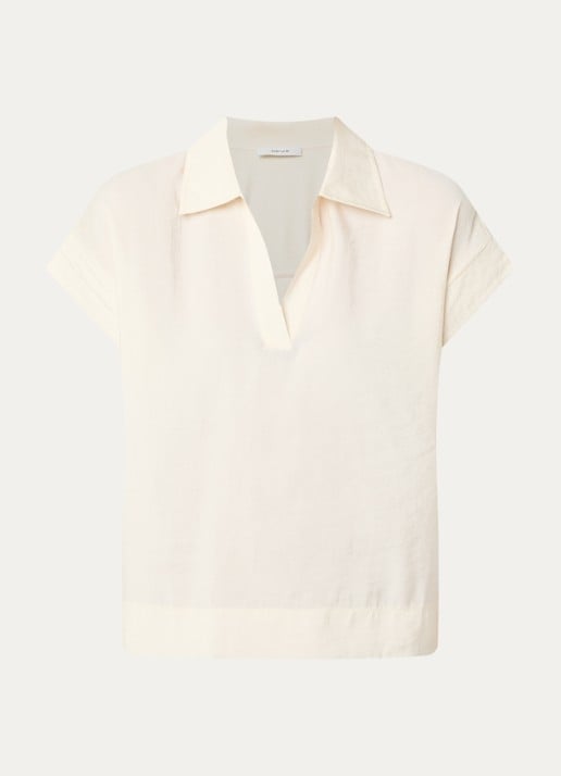 OPUS Siula tuniek met V-hals - voorkant 3 gebroken wit