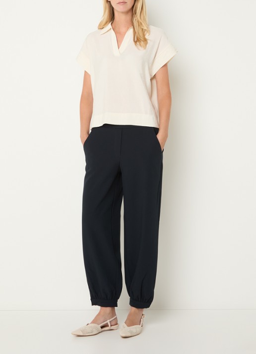 OPUS Siula tuniek met V-hals - voorkant 4 gebroken wit