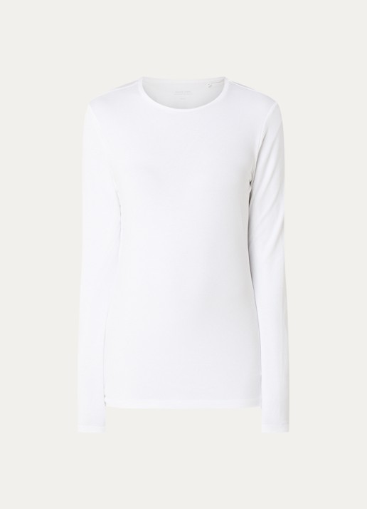 OPUS Smilla longsleeve met stretch - voorkant 3 wit