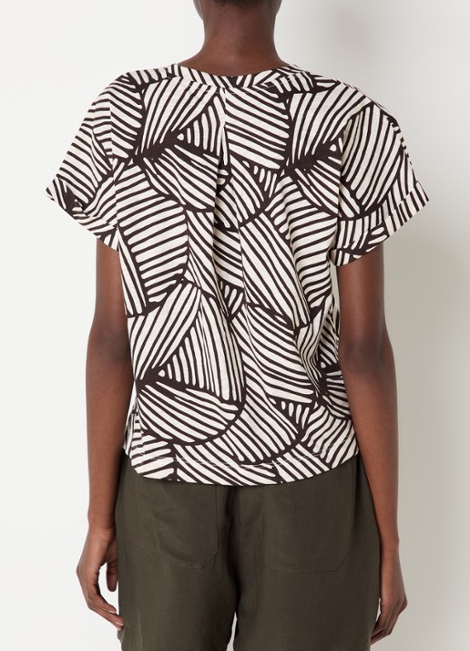 OPUS Soprinti T-shirt van jersey met print - achterkant bruin