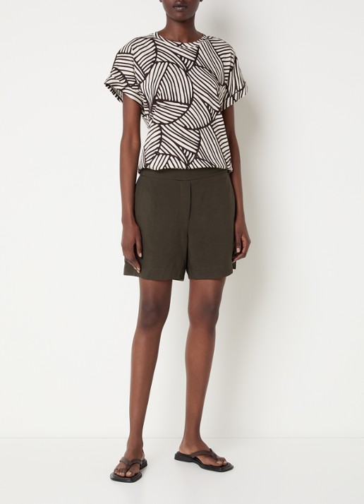 OPUS Soprinti T-shirt van jersey met print - voorkant 3 bruin