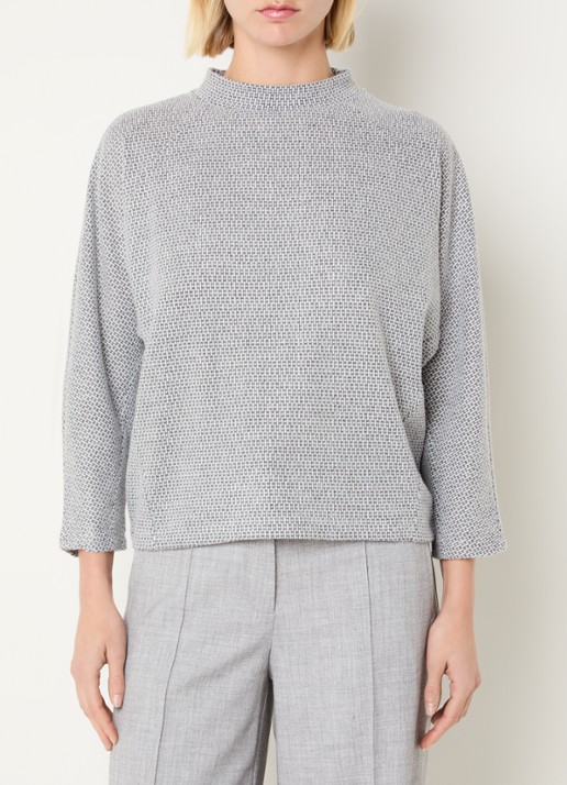 OPUS Top met opstaande kraag en print