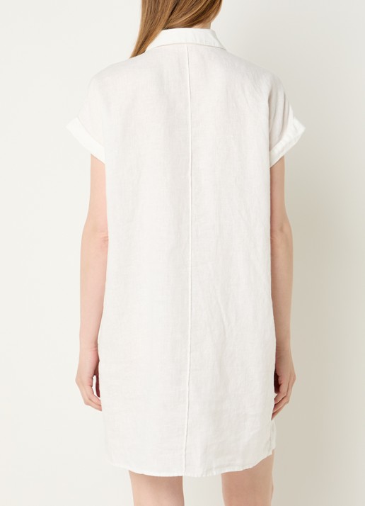 OPUS Welina mini blousejurk van linnen - achterkant 4 wit