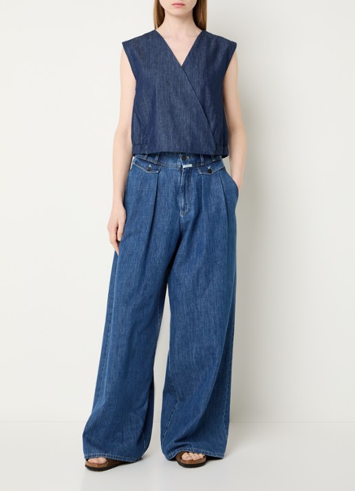 OPUS Wiona gilet met V-hals - voorkant 2 indigo