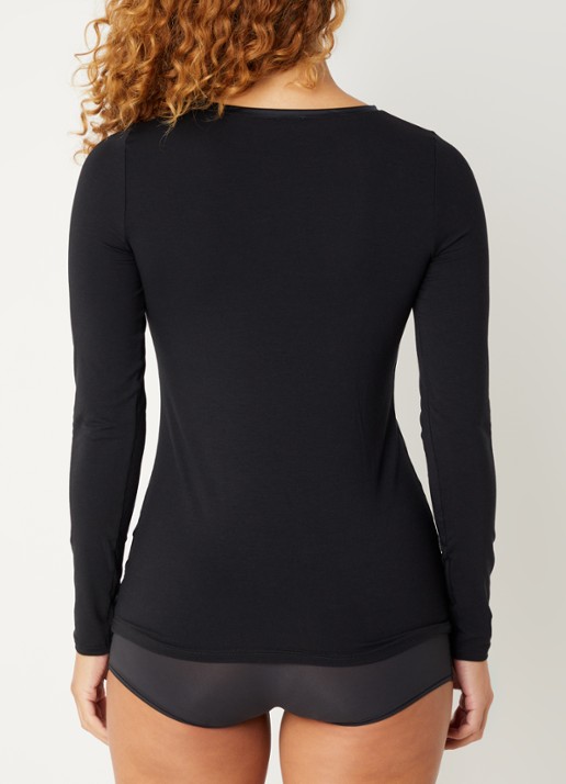Oroblu Basic longsleeve met ronde hals - achterkant 3 zwart