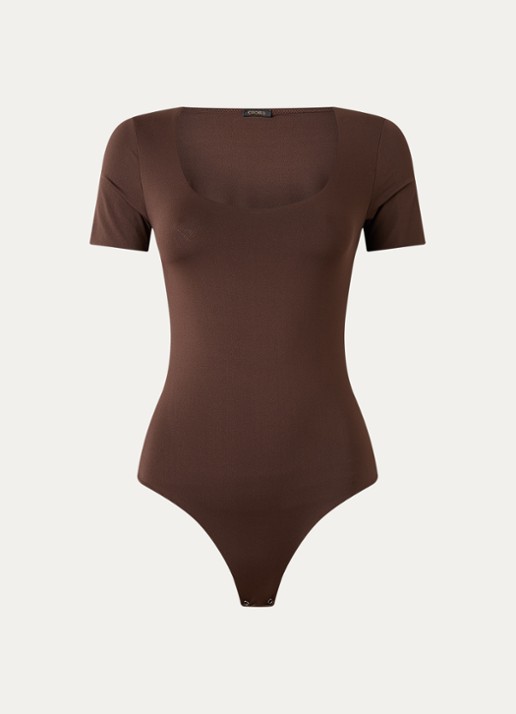 Oroblu Body met ronde hals - voorkant 3 donkerbruin