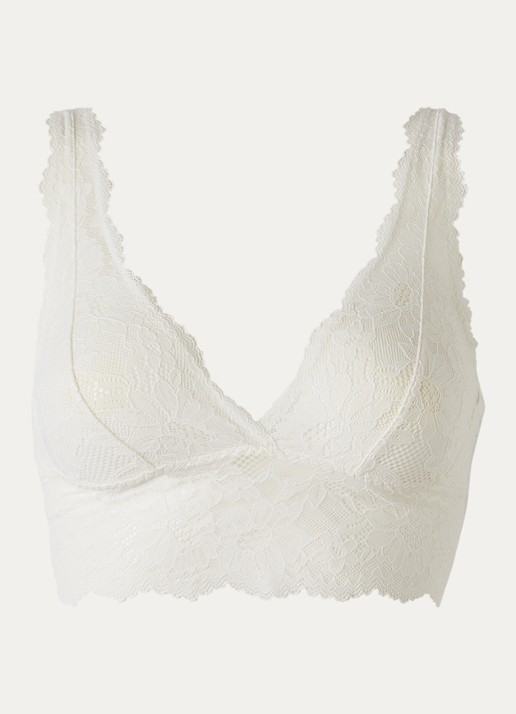 Oroblu Bralette van kant - voorkant 4 gebroken wit