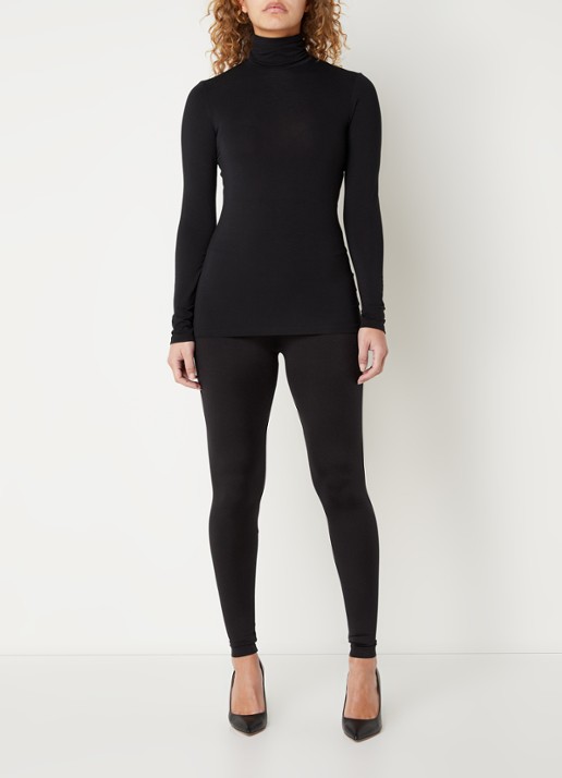 Oroblu Longsleeve met col - voorkant 2 zwart