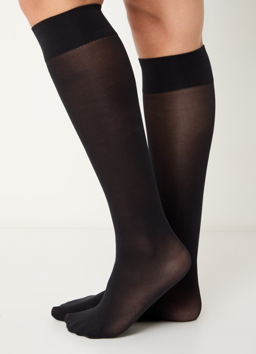Oroblu Mi-Bas Opaque pantysokken in 50 denier - voorkant 2 zwart
