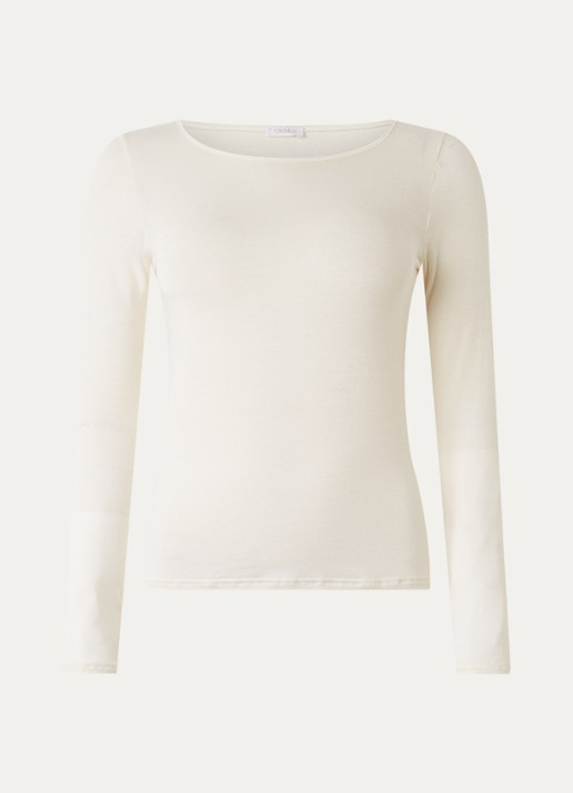 Oroblu Perfect Line longsleeve in kasjmierblend - voorkant ivoor