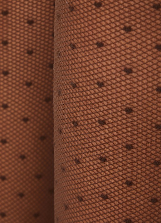 Oroblu Plumetis kniekousen met stippenprint in 30 denier - detail 3 donkerbruin