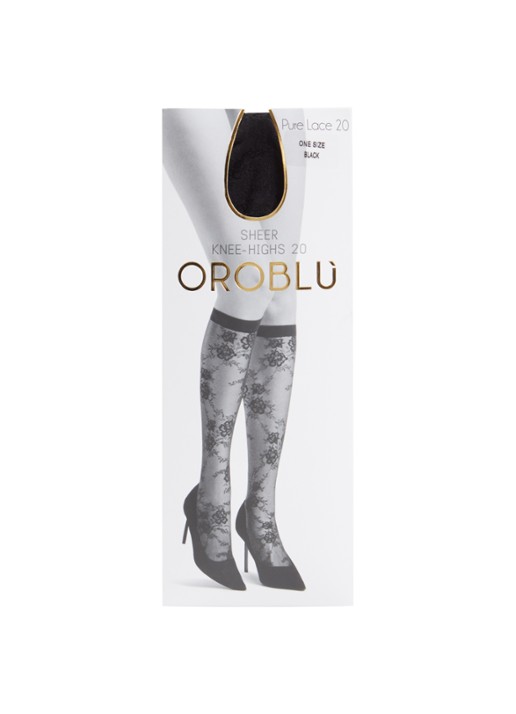 Oroblu Pure Lace kniekousen van kant in 20 denier