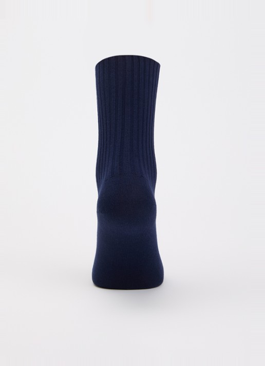 Oroblu Ribgebreide sokken in katoenblend - voorkant 2 donkerblauw