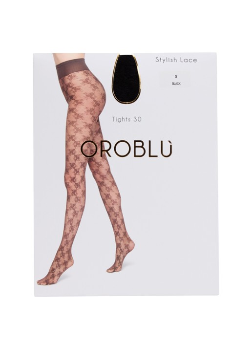 Oroblu Stylish panty met bloemenprint in 30 denier