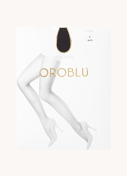 Oroblu Tulle Fine panty net - voorkant 3 zwart