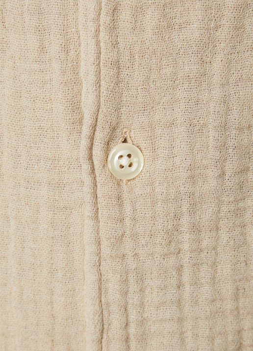 Oscar Jacobson City regular fit overhemd met structuur en borstzak - detail 6 khaki