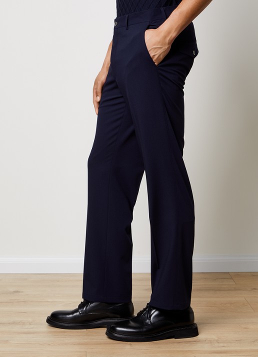 Oscar Jacobson Decker straight fit pantalon met steekzakken - detail 2 donkerblauw