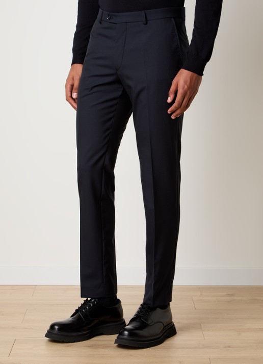 Oscar Jacobson Denz slim fit pantalon van wol met steekzakken