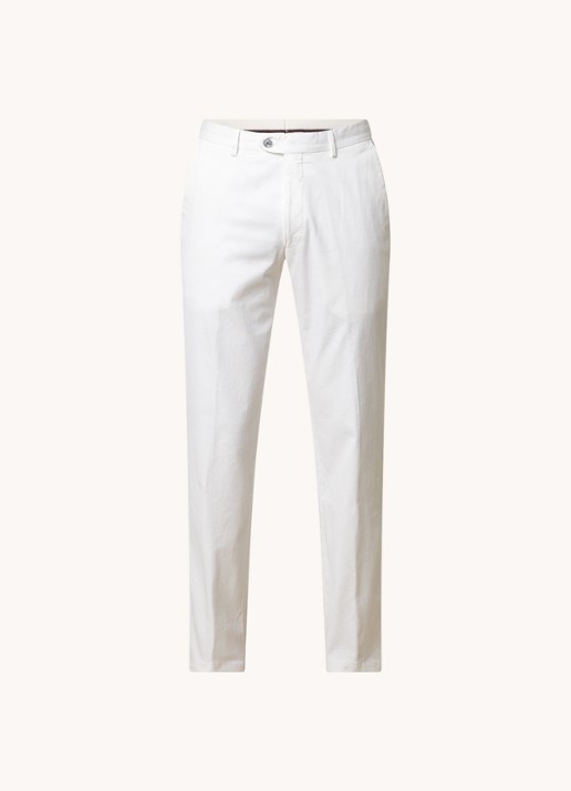 Oscar Jacobson Denz tapered fit chino met steekzakken - voorkant 6 gebroken wit