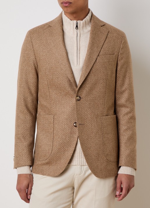 Oscar Jacobson Ferry regular fit colbert in wolblend met gemêleerd dessin