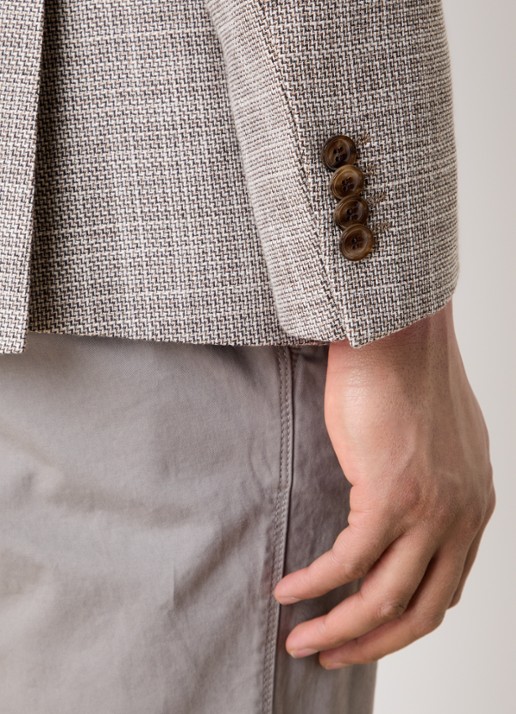 Oscar Jacobson Fogerty regular fit colbert met klepzakken - detail 6 donkerbeige