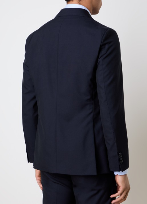 Oscar Jacobson Fogerty regular fit colbert met klepzakken - achterkant donkerblauw
