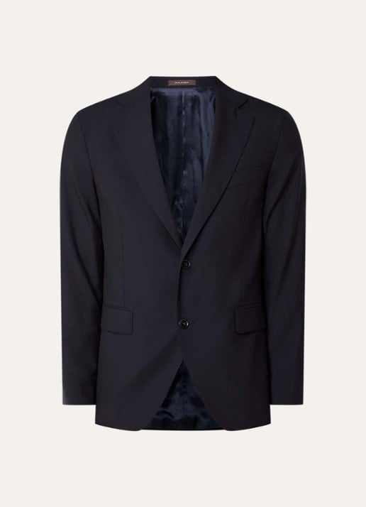 Oscar Jacobson Fogerty regular fit colbert met klepzakken - voorkant 7 donkerblauw