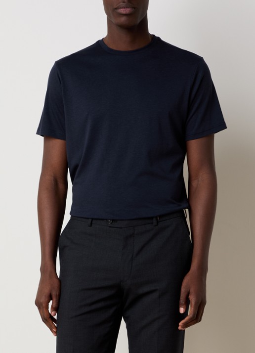 Oscar Jacobson Kim T-shirt  - detail donkerblauw