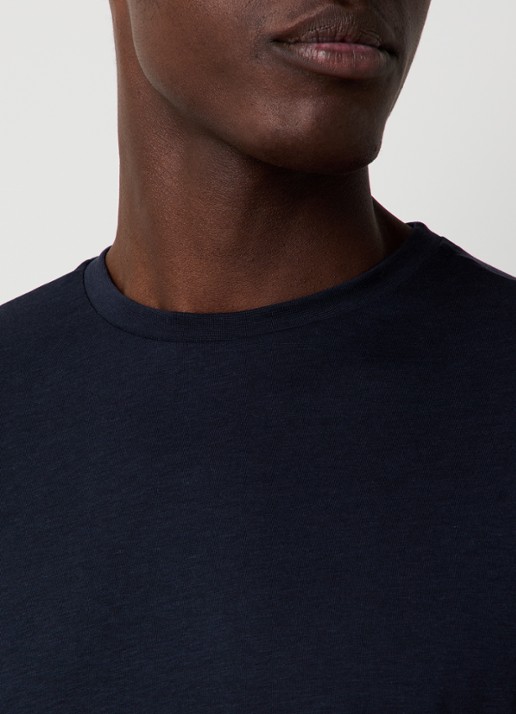 Oscar Jacobson Kim T-shirt  - detail 2 donkerblauw