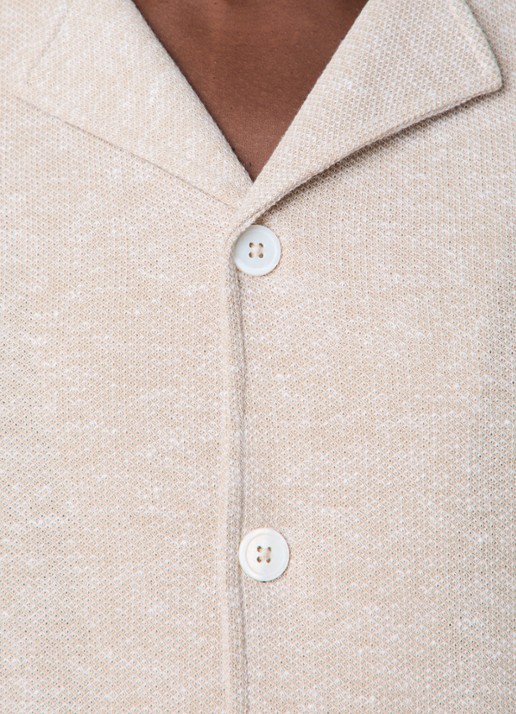 Oscar Jacobson Konrad regular fit overhemd in linnenblend - detail 5 beige