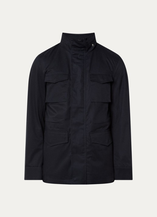 Oscar Jacobson M-65 jack met klepzakken - voorkant donkerblauw