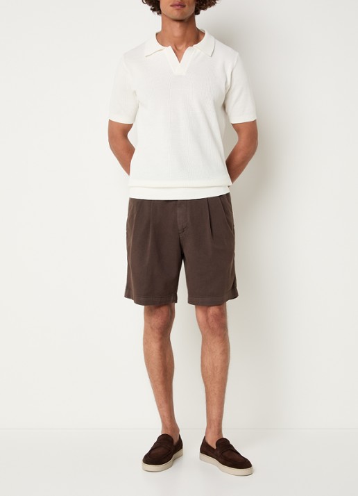 Oscar Jacobson Patrick regular fit polo - voorkant 4 creme