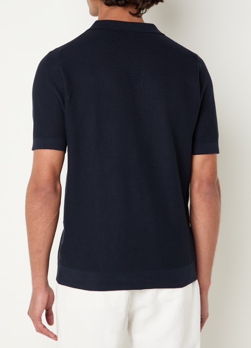 Oscar Jacobson Patrick regular fit polo - achterkant 3 donkerblauw