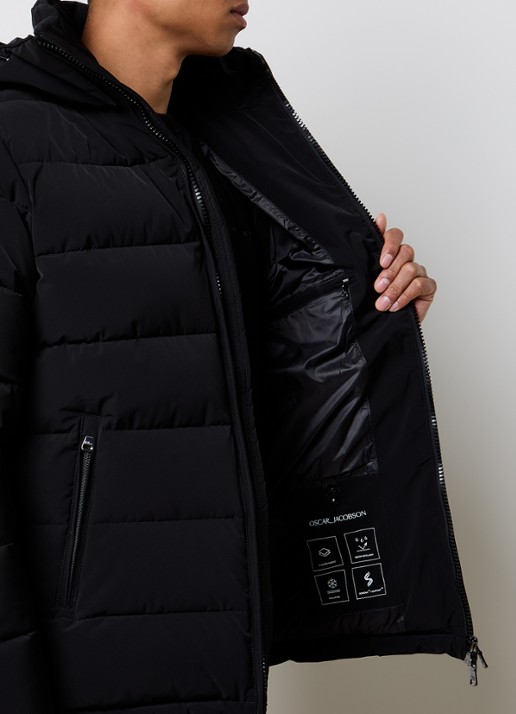 Oscar Jacobson Puffer jack met afneembare capuchon - detail 5 zwart