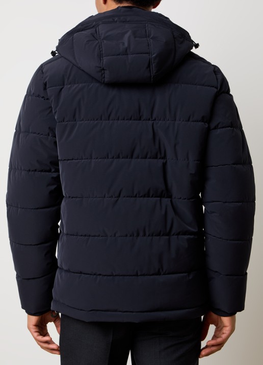 Oscar Jacobson Puffer jack met afneembare capuchon - achterkant 6 donkerblauw
