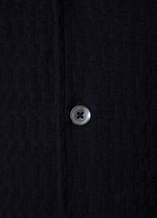 Oscar Jacobson Regular fit fijngebreid  overhemd met structuur - detail 5 zwart