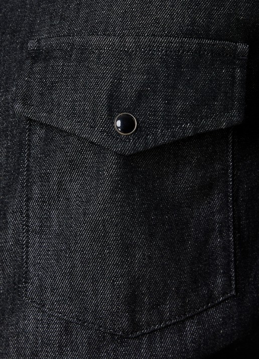 Oscar Jacobson Regular fit overhemd van denim met borstzakken - detail 2 grijs