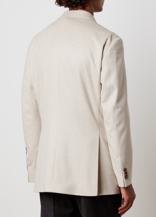 Oscar Jacobson Richard double-breasted regular fit colbert in kasjmier wolblend - achterkant 6 ivoor