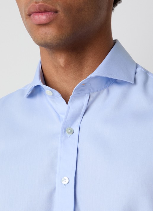 Oscar Jacobson Slim fit overhemd - detail 2 lichtblauw