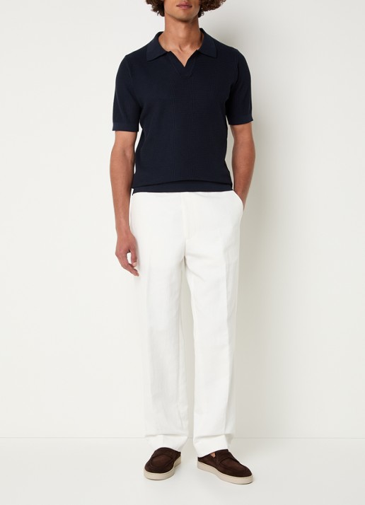 Oscar Jacobson Straight fit pantalon met steekzakken - voorkant 5 gebroken wit