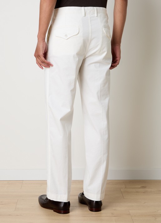 Oscar Jacobson Tanker straight fit chino met steekzakken - achterkant 6 gebroken wit