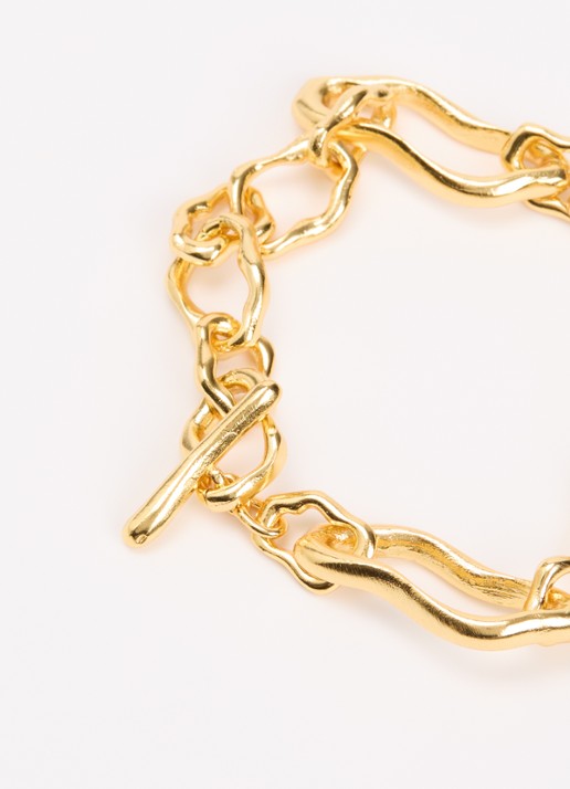 Ottoman Hands Etta schakelarmband verguld - detail goud