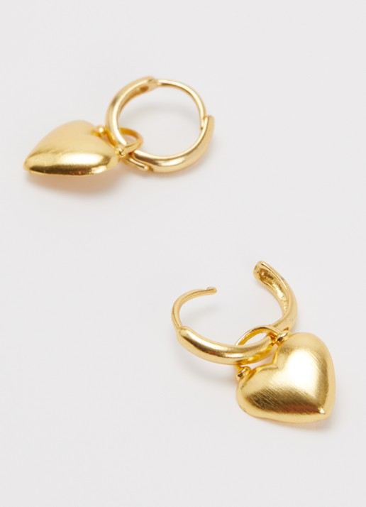 Ottoman Hands Niko Heart oorringen verguld - detail 3 goud