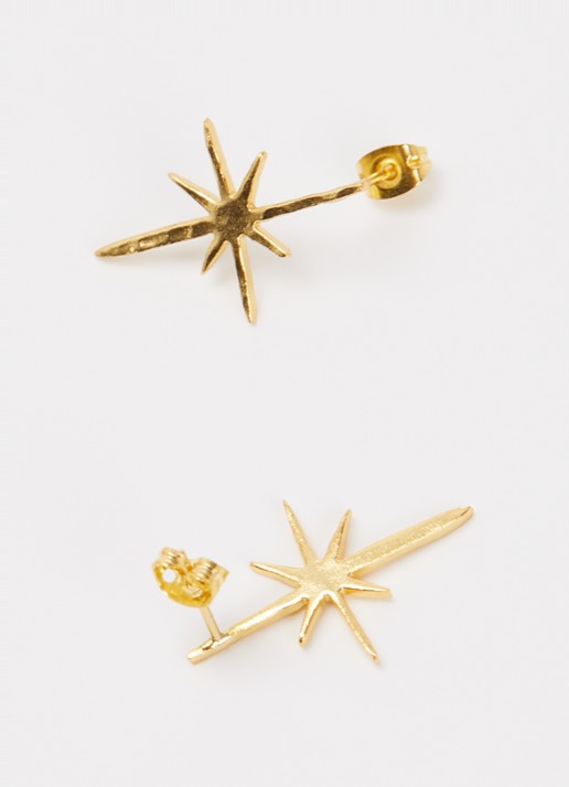 Ottoman Hands Northern Star oorstekers verguld - detail goud