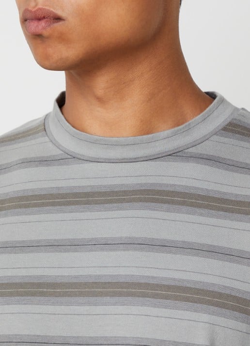 Our Legacy Long sleeve met streepprint - detail 5 olijfgroen