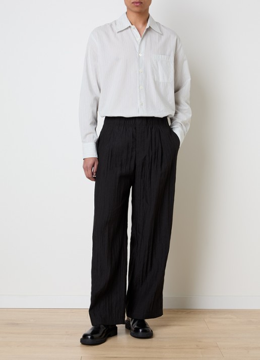 Our Legacy Loose fit pantalon in linnenblend - voorkant 3 zwart