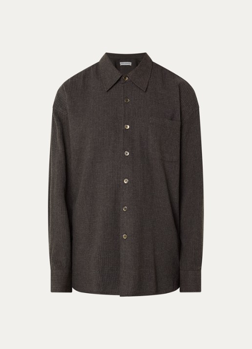 Our Legacy Overshirt met ruitdessin en borstzak - voorkant bruin